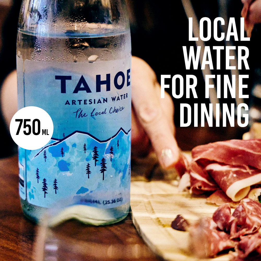 Tahoe Artesian Water, Single Source, Glass Bottle 750 ml, 12 count